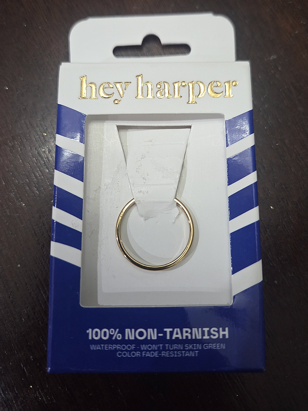 Hey Harper Women's 100% Non Tarnish Waterproof Gold Ring - Size 7
